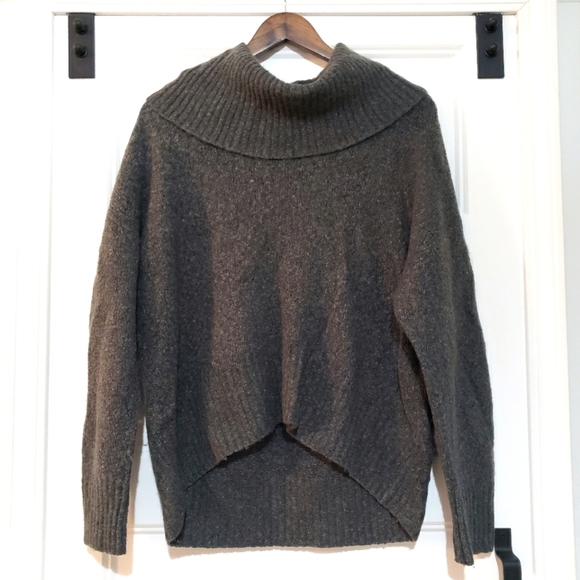 Michael Kors Womens L Wool Knit Hi Lo Pullover Sweater Heather Grey Cowel Neck - Picture 1 of 7